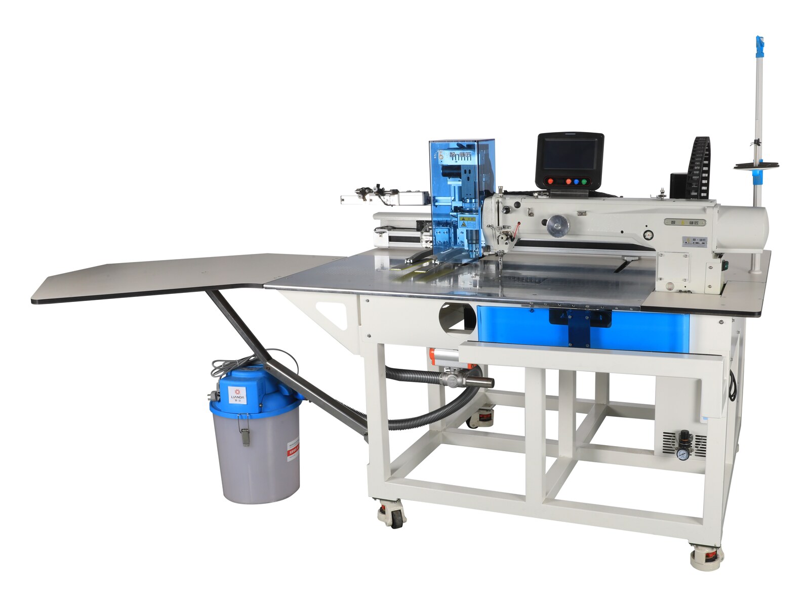 Máquina de botonadura con cortador giratorio 360°